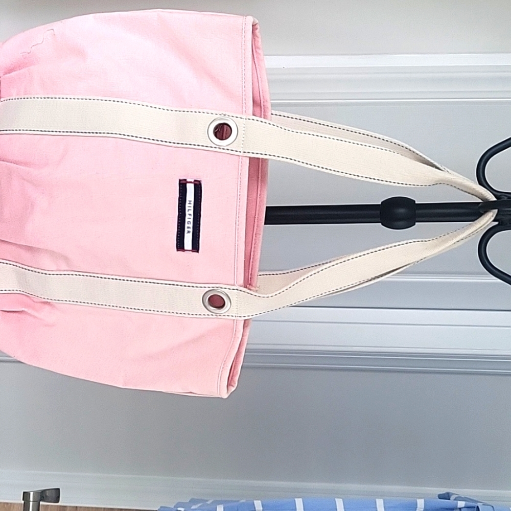 Pink Tommy Hilfiger canvas tote